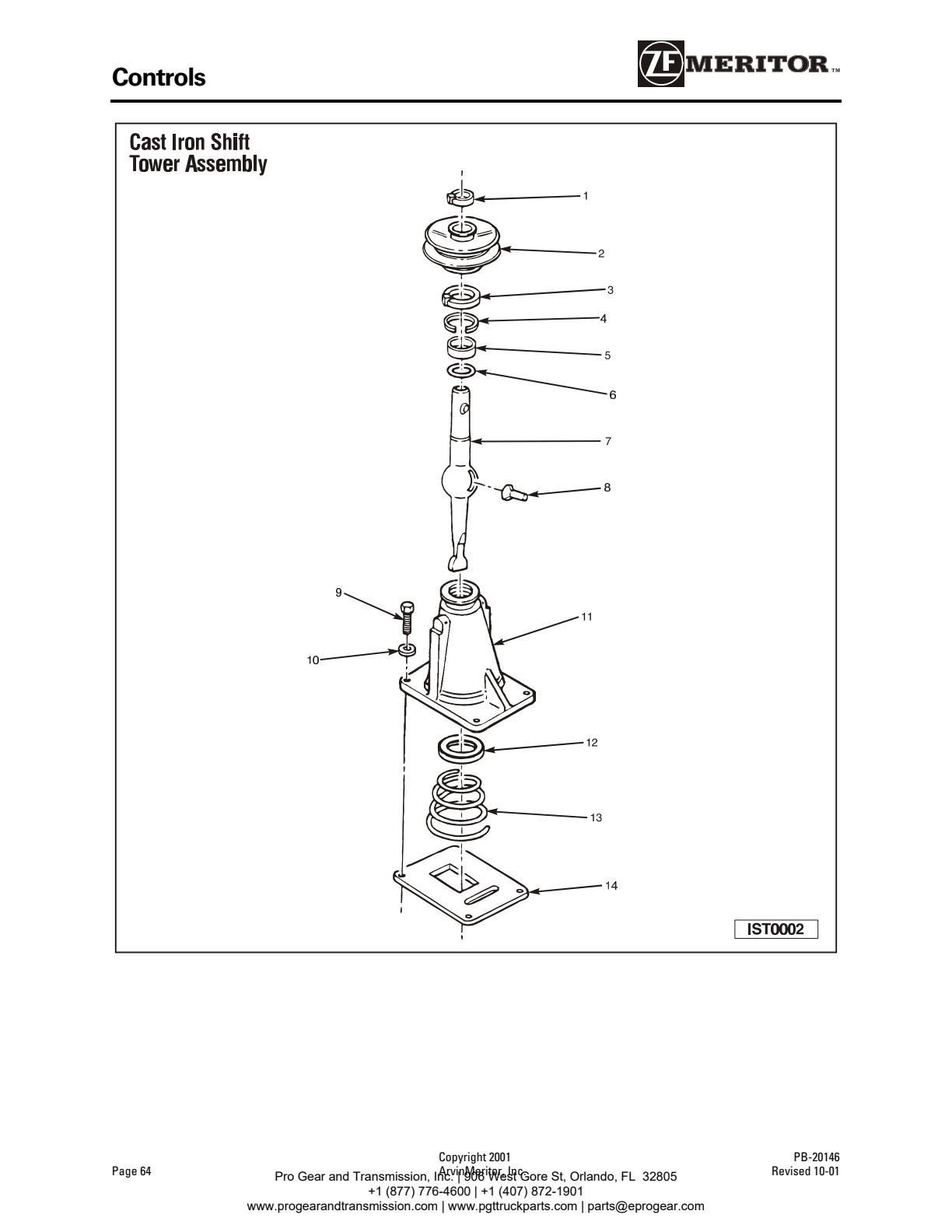Meritor Transmission ROCKWELL-MERITOR-G-PLATFOR Controls exploded-view diagram