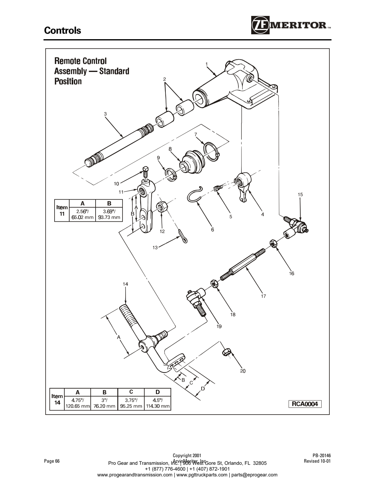 Meritor Transmission ROCKWELL-MERITOR-G-PLATFOR Controls exploded-view diagram