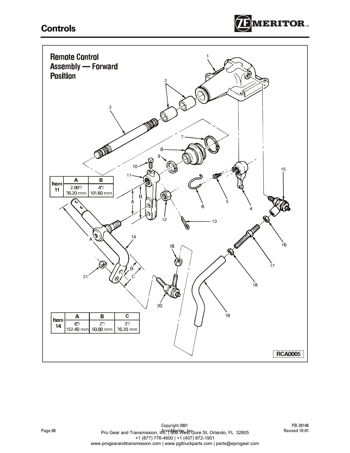 Meritor Transmission ROCKWELL-MERITOR-G-PLATFOR Controls exploded-view diagram
