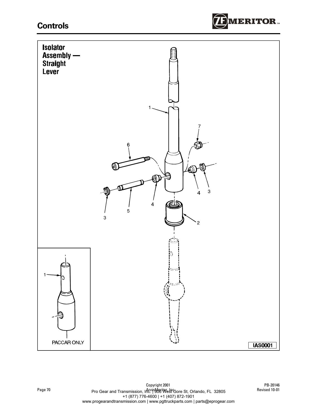 Meritor Transmission ROCKWELL-MERITOR-G-PLATFOR Controls exploded-view diagram