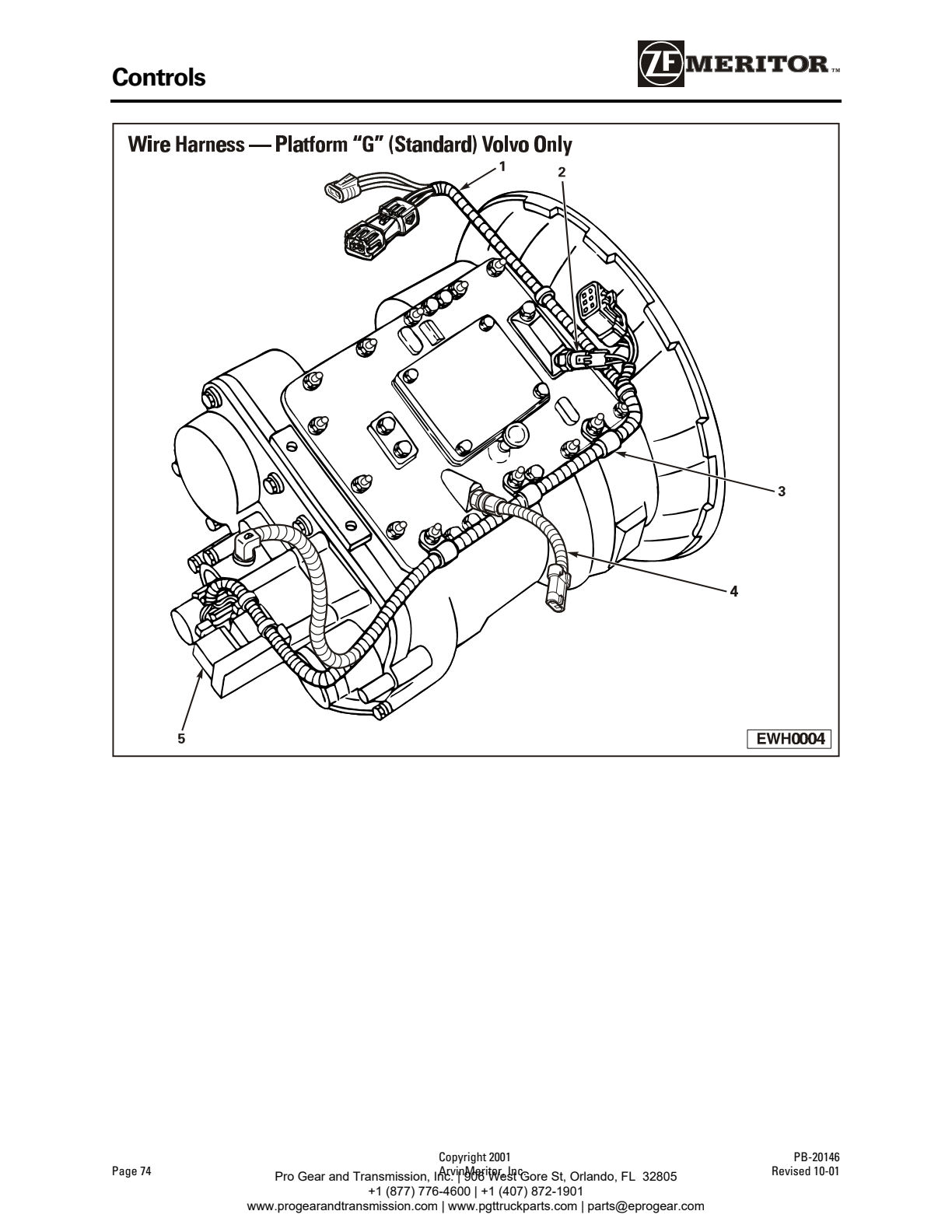 Meritor Transmission ROCKWELL-MERITOR-G-PLATFOR Controls exploded-view diagram