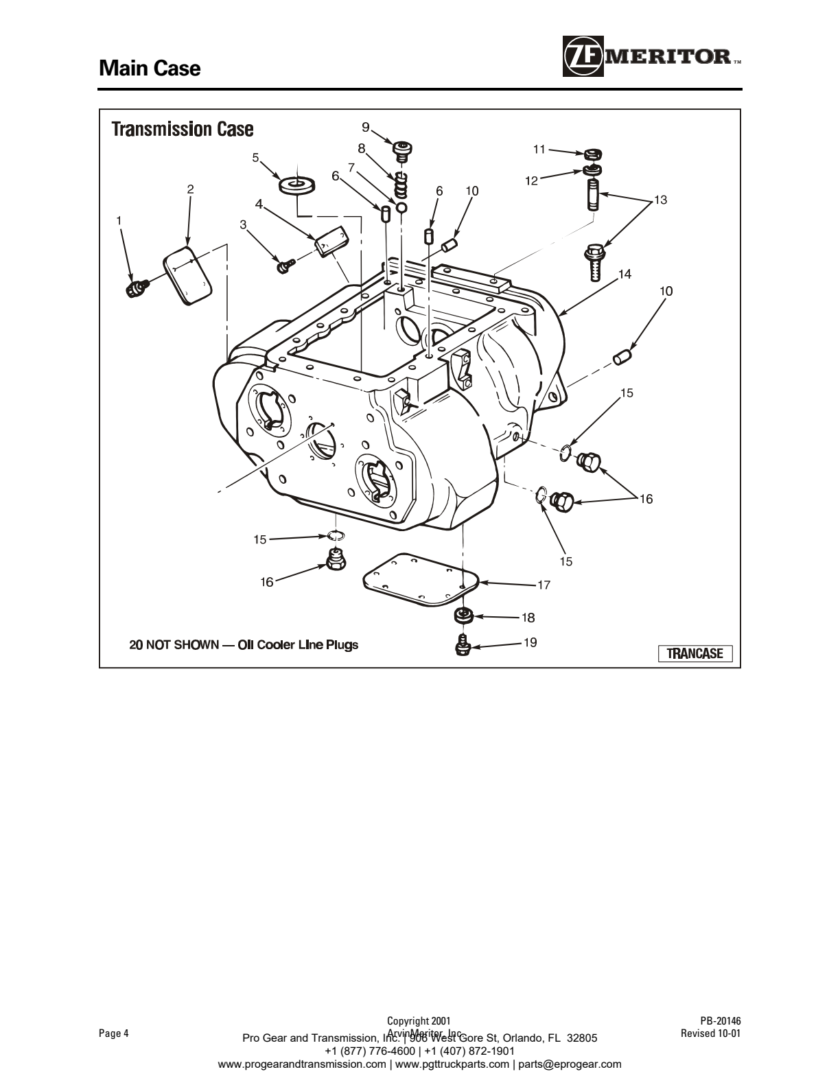 Meritor Transmission ROCKWELL-MERITOR-G-PLATFOR Main Case exploded-view diagram