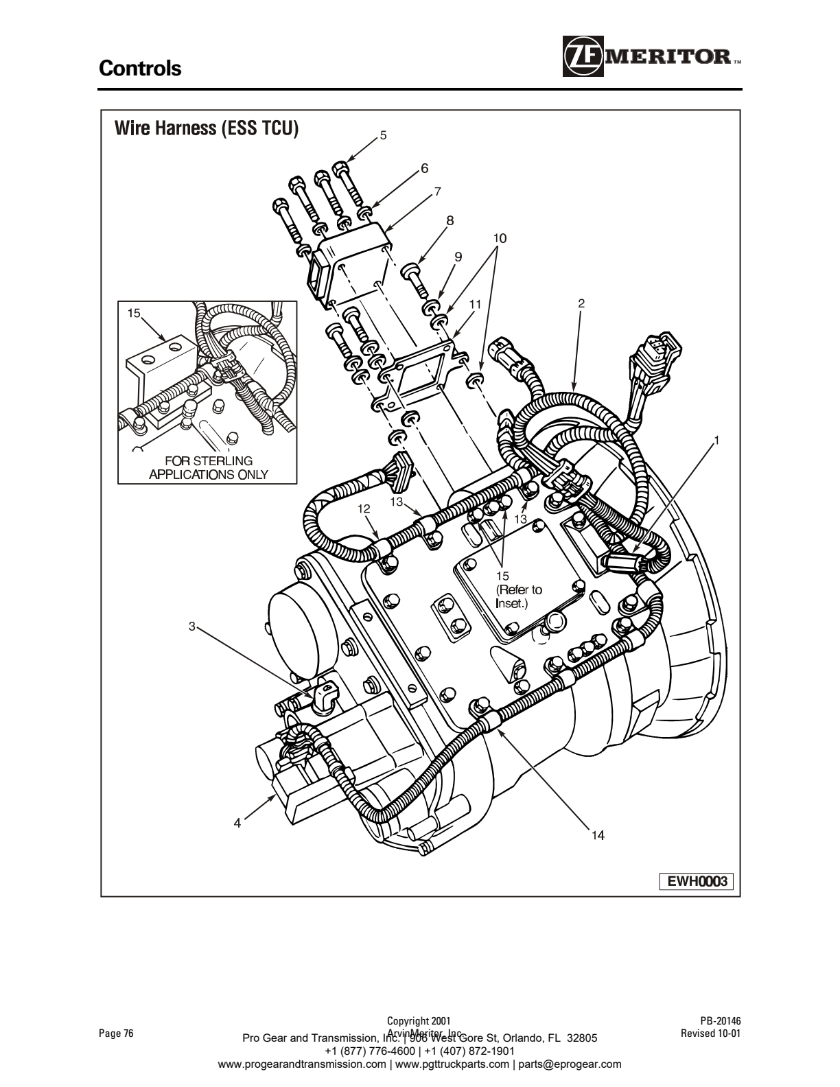 Meritor Transmission ROCKWELL-MERITOR-G-PLATFOR Controls exploded-view diagram