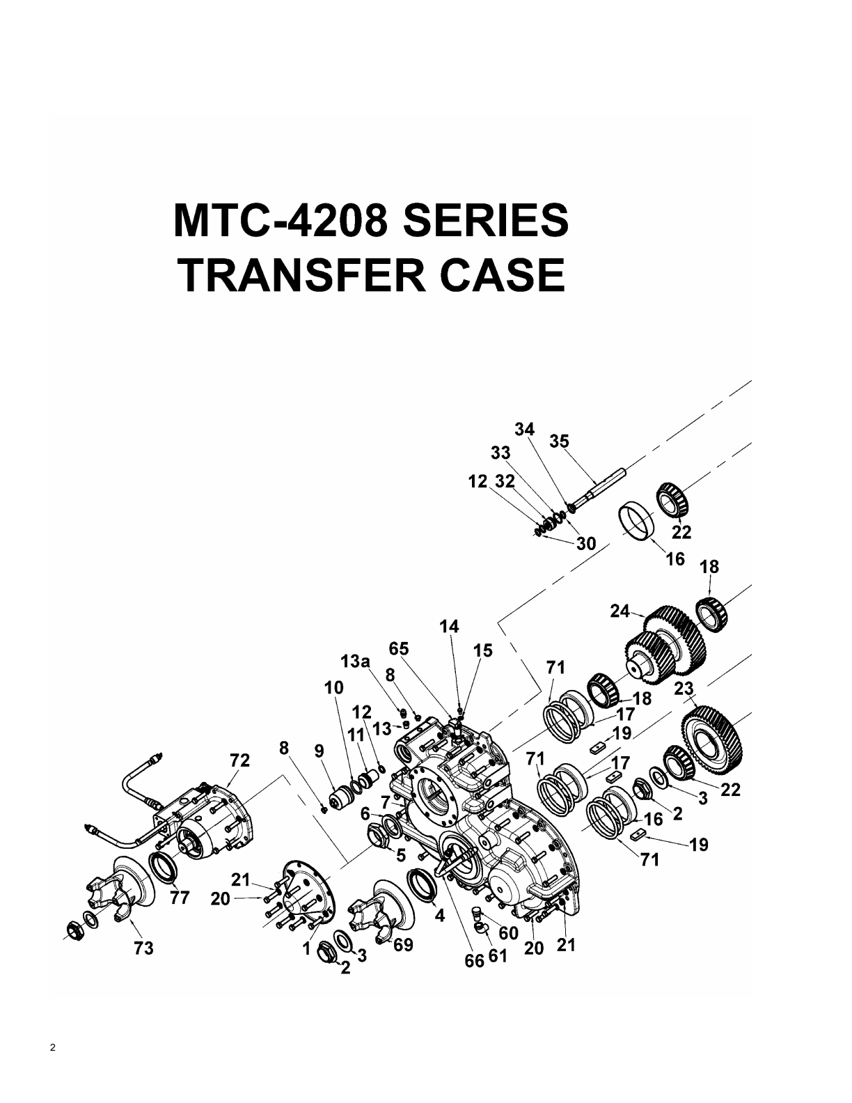 Meritor MTC-4208 Transfer Case Mtc -4208 Series Transfer Case exploded-view diagram
