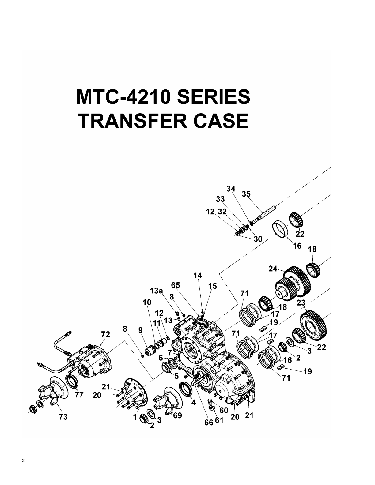 Meritor MTC-4210 Transfer Case Mtc -4210 Series Transfer Case exploded-view diagram