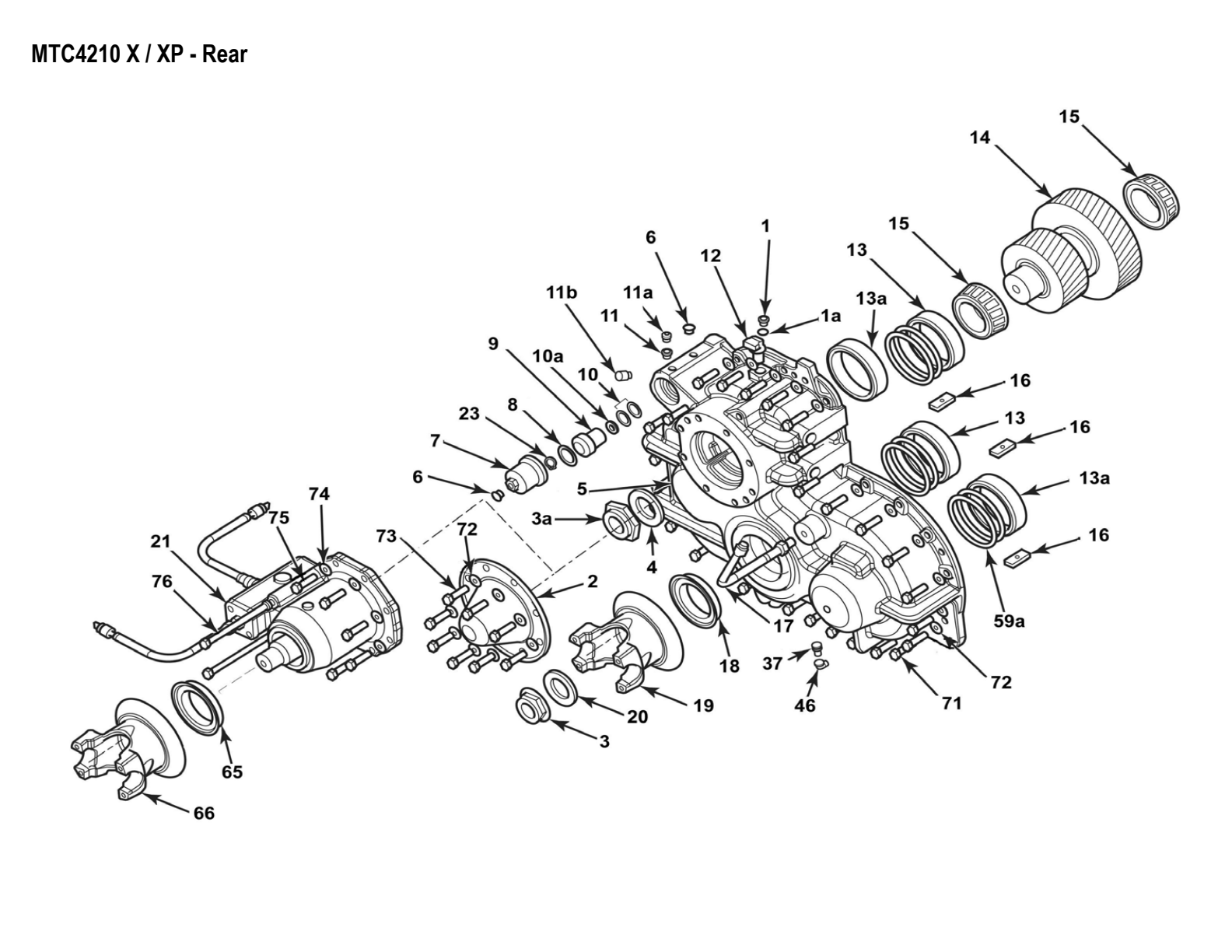 Meritor MTC-4210X/XP Transfer Case Mtc -4210X / Xp Transfer Case exploded-view diagram