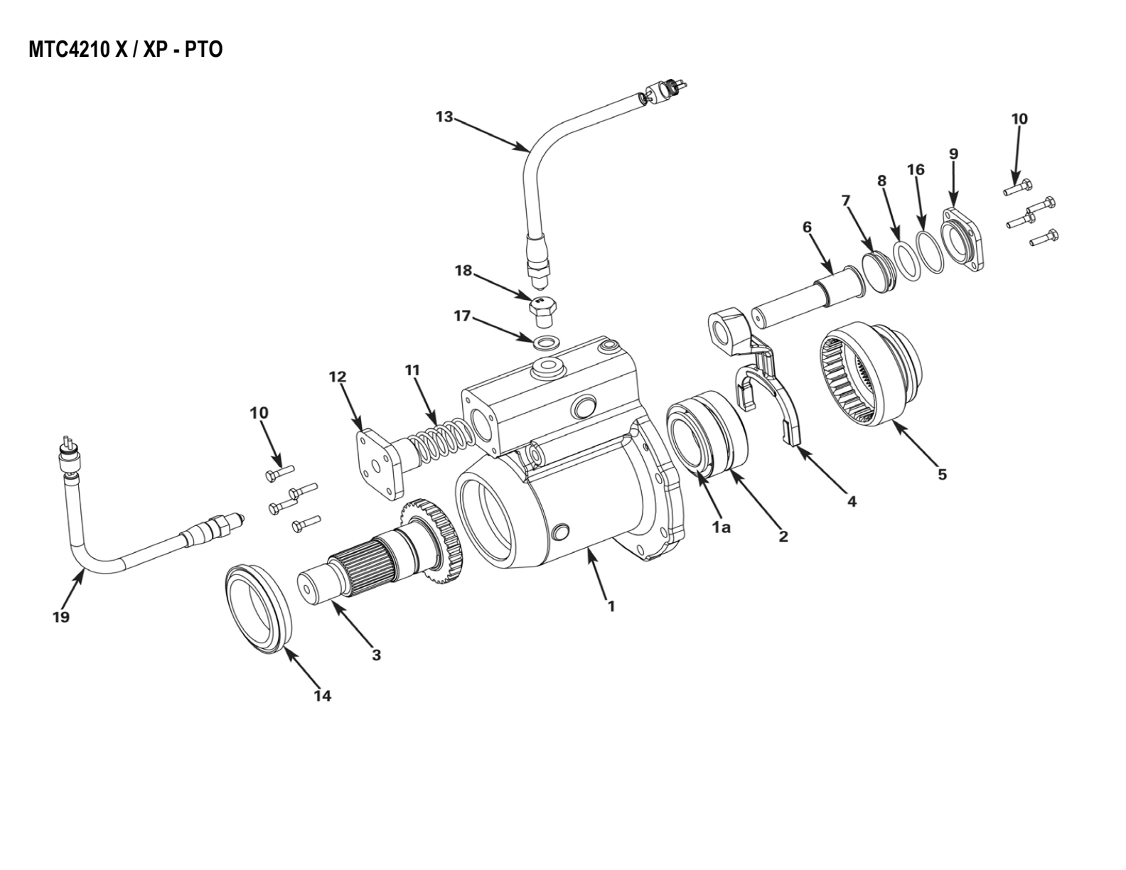 Meritor MTC-4210X/XP Transfer Case Mtc -4210X / Xp Transfer Case exploded-view diagram