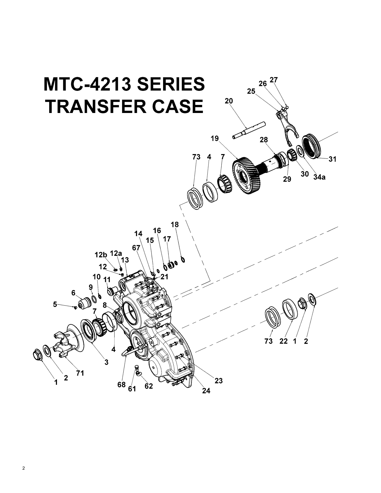 Meritor MTC-4213 Transfer Case Mtc -4213 Series Transfer Case exploded-view diagram