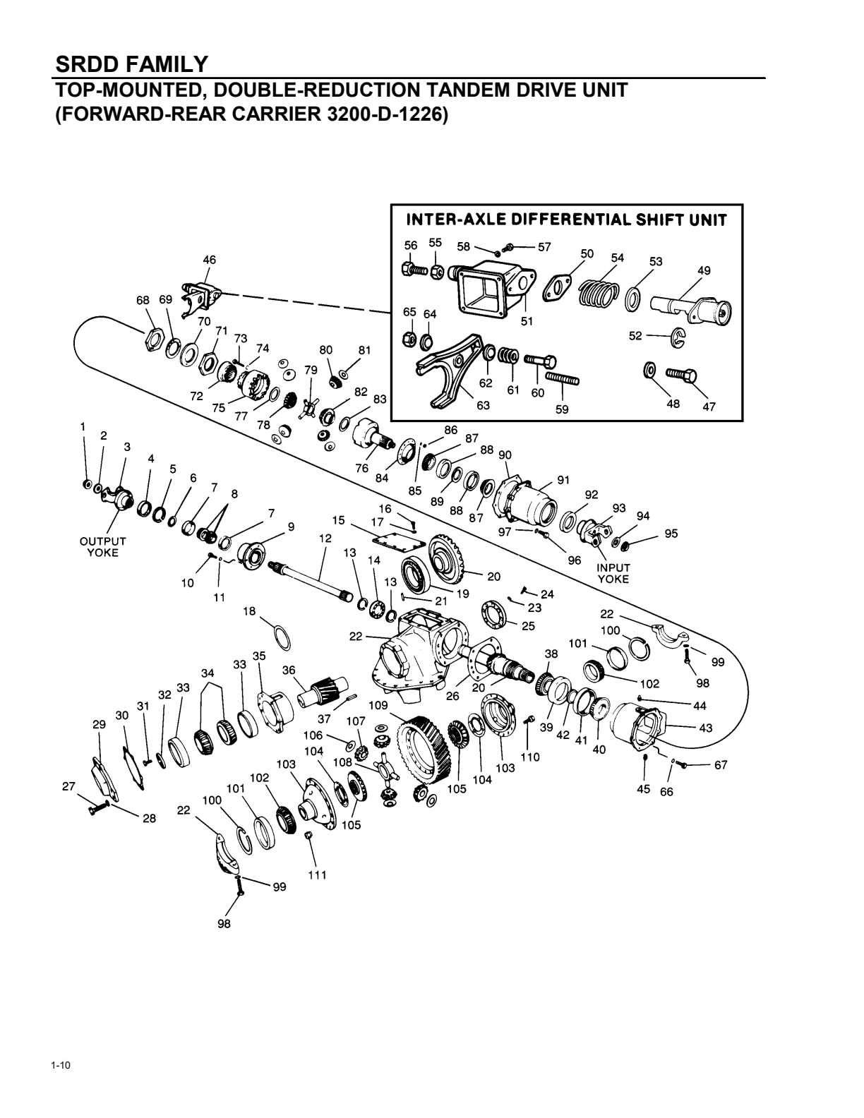 Meritor Out-of-Production Heavy-Duty Axle Srdd Family exploded-view diagram