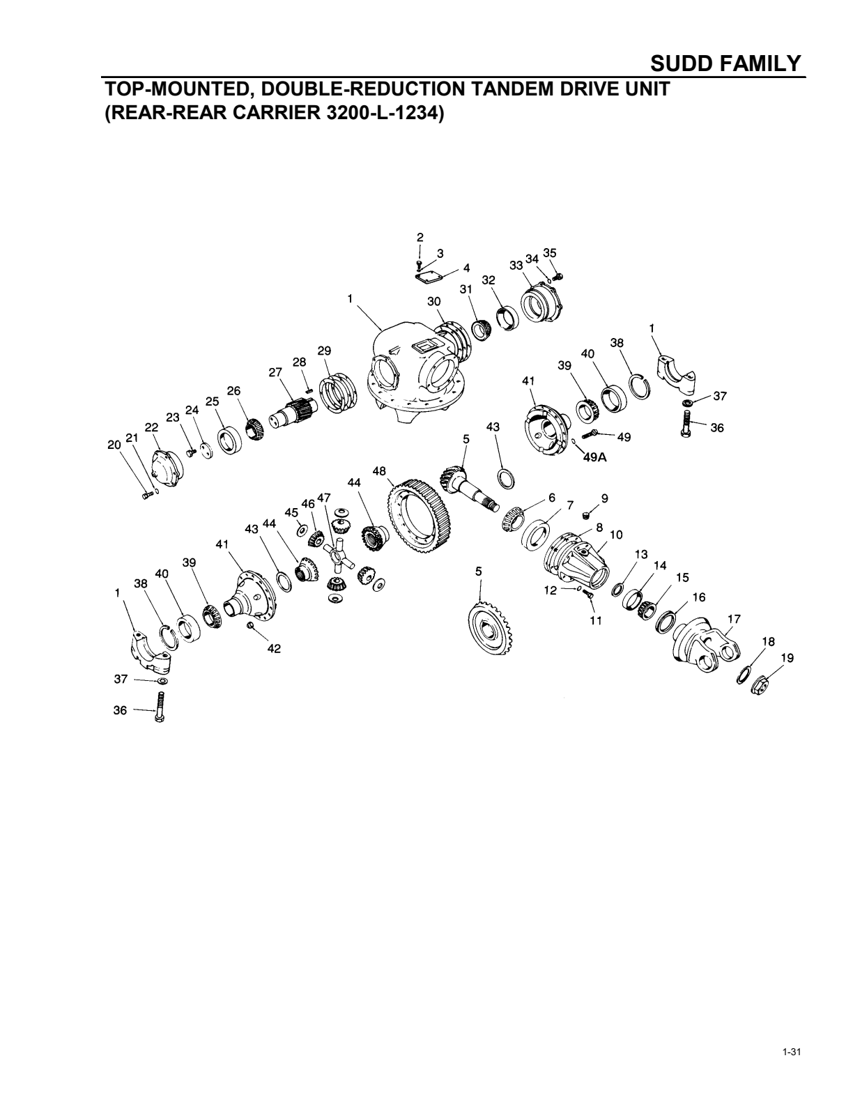 Meritor Out-of-Production Heavy-Duty Axle Sudd Family exploded-view diagram