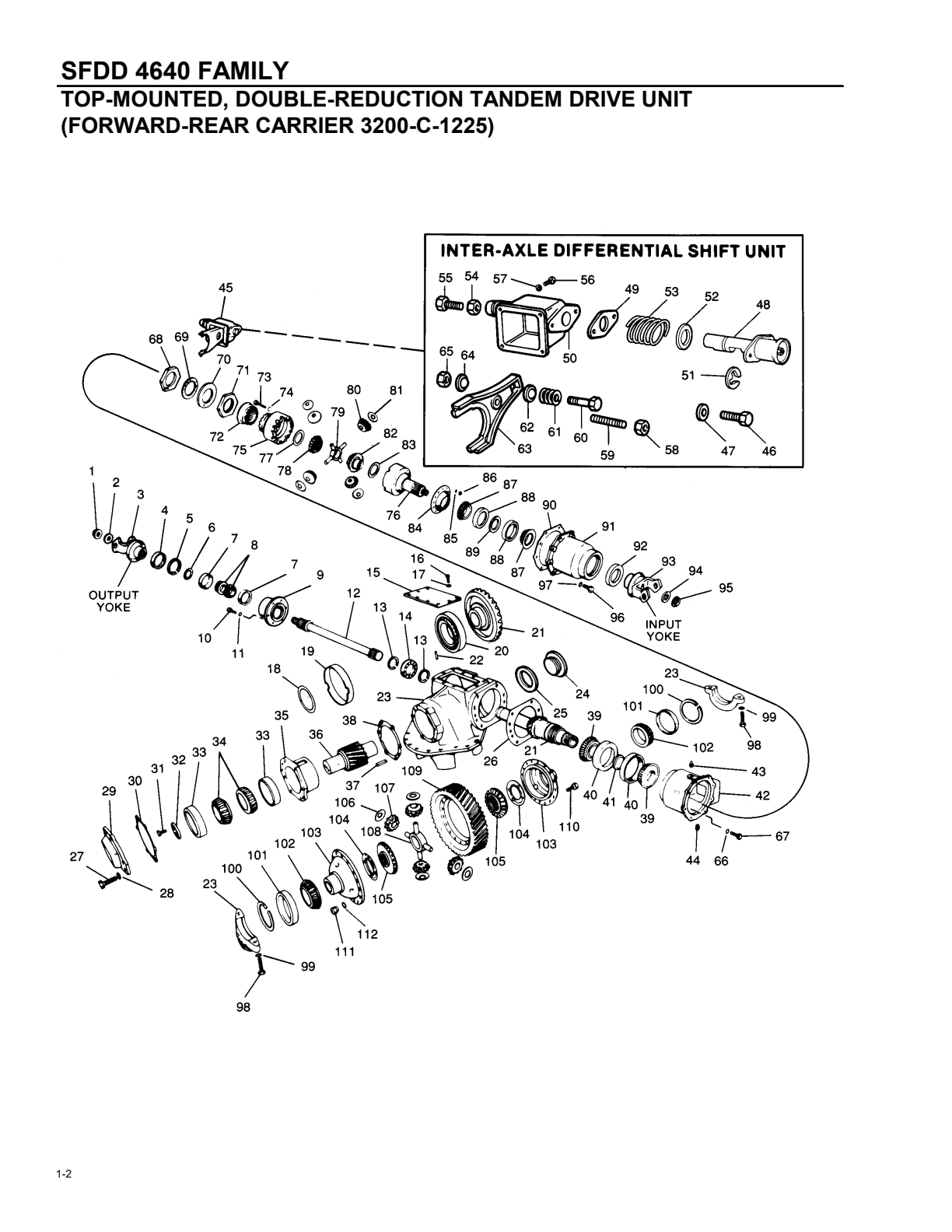 Meritor Out-of-Production Heavy-Duty Axle Sfdd 4640 Family exploded-view diagram
