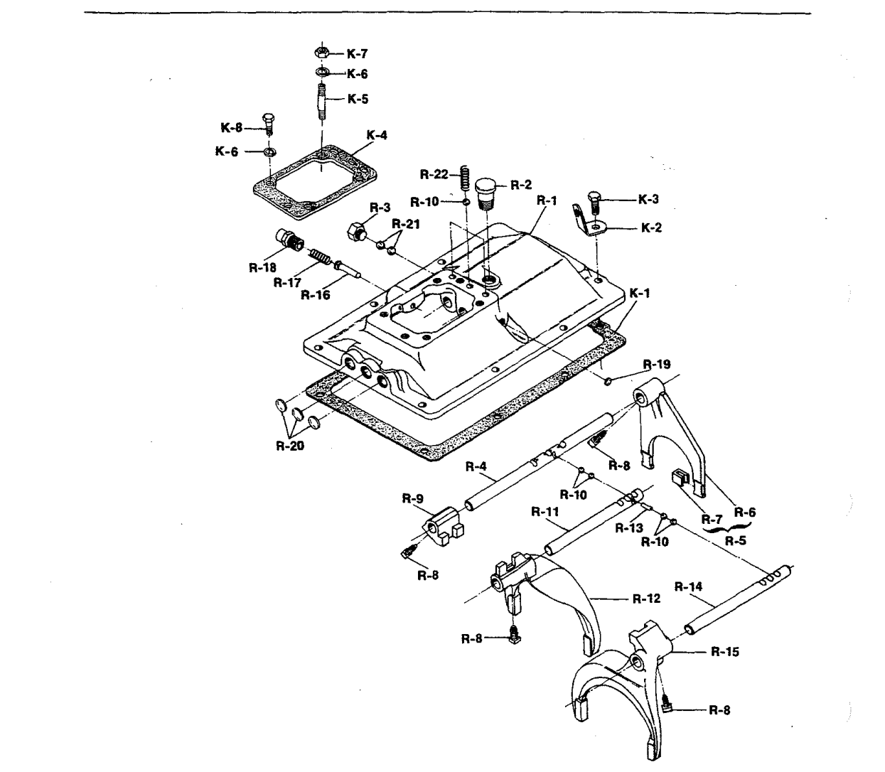 Spicer Transmission 5652-A Shifter Housing Assembly exploded-view diagram