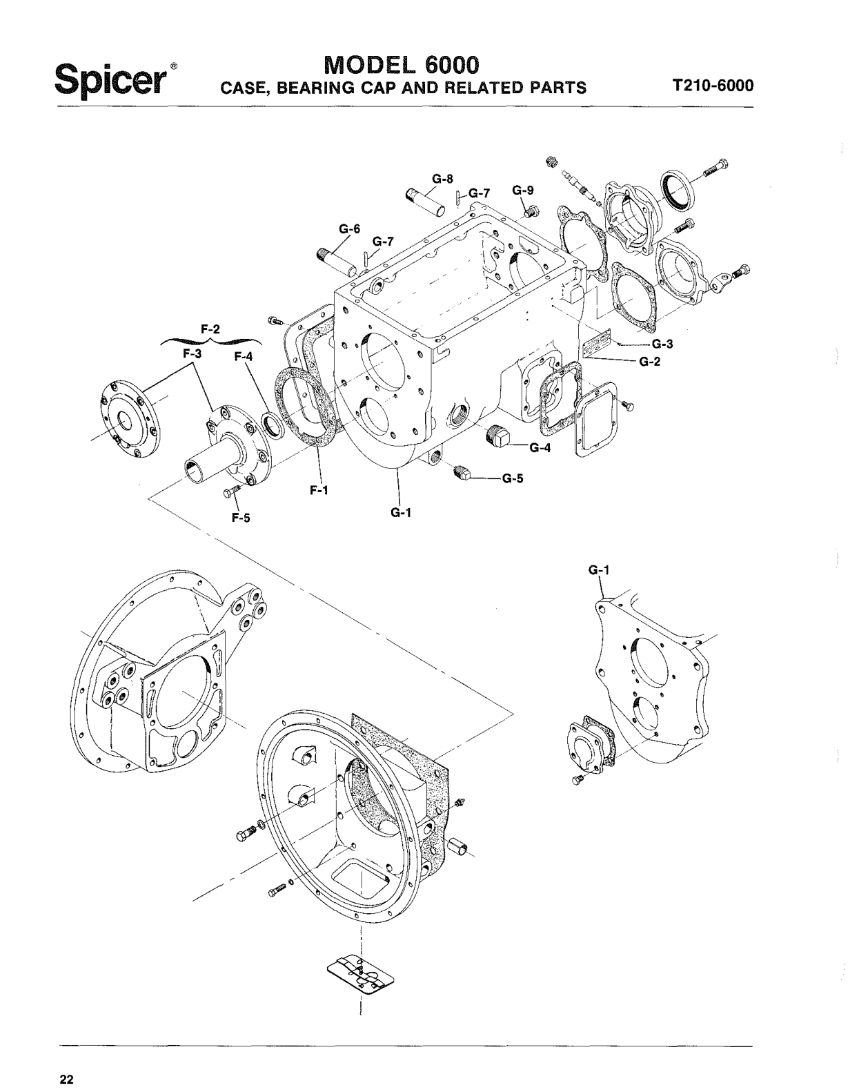 Spicer Transmission 6000-Series Case Group exploded-view diagram
