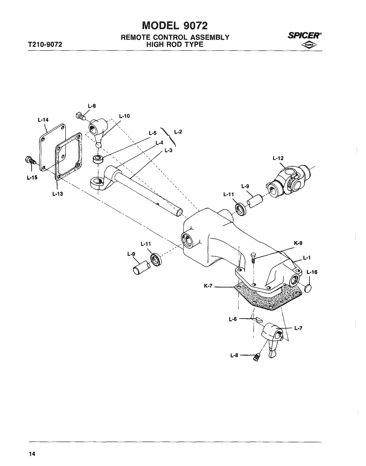 Spicer Transmission 9072 Parts Listed Below Are Not Included in Assembly exploded-view diagram