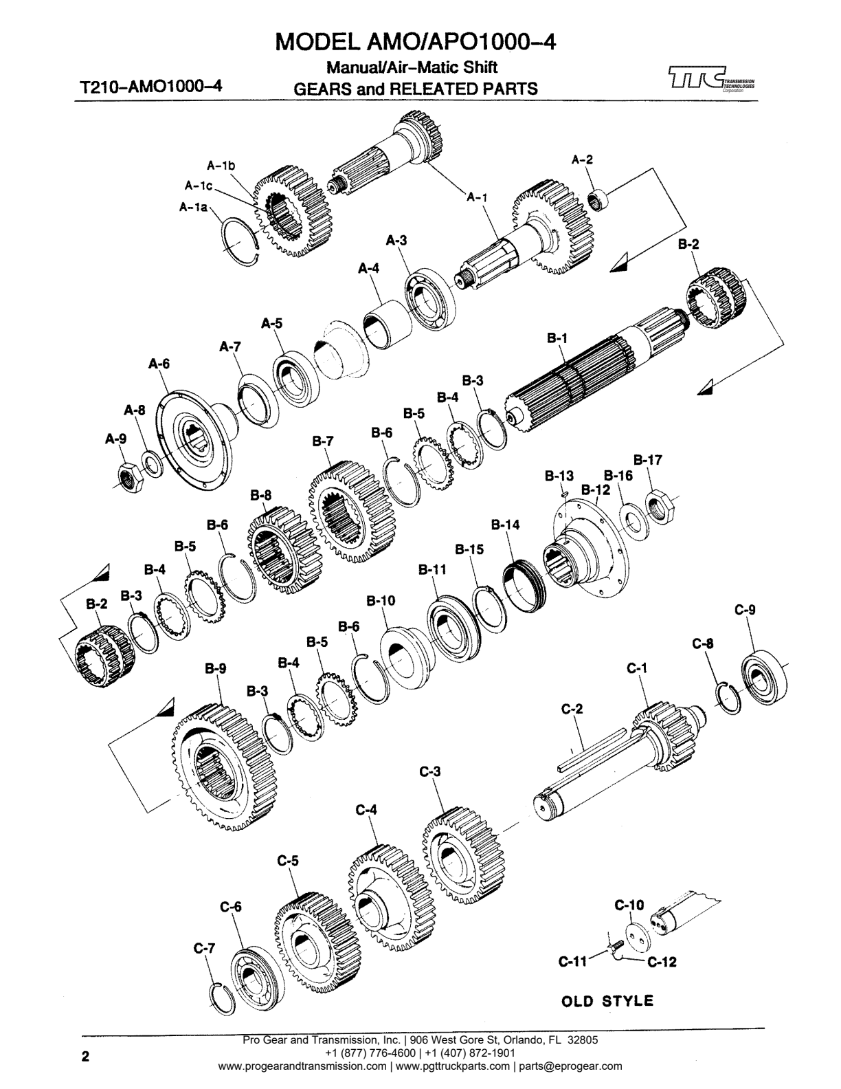 Spicer Transmission AUX-1241-1000-Transmission Mainshaft Group - Output exploded-view diagram