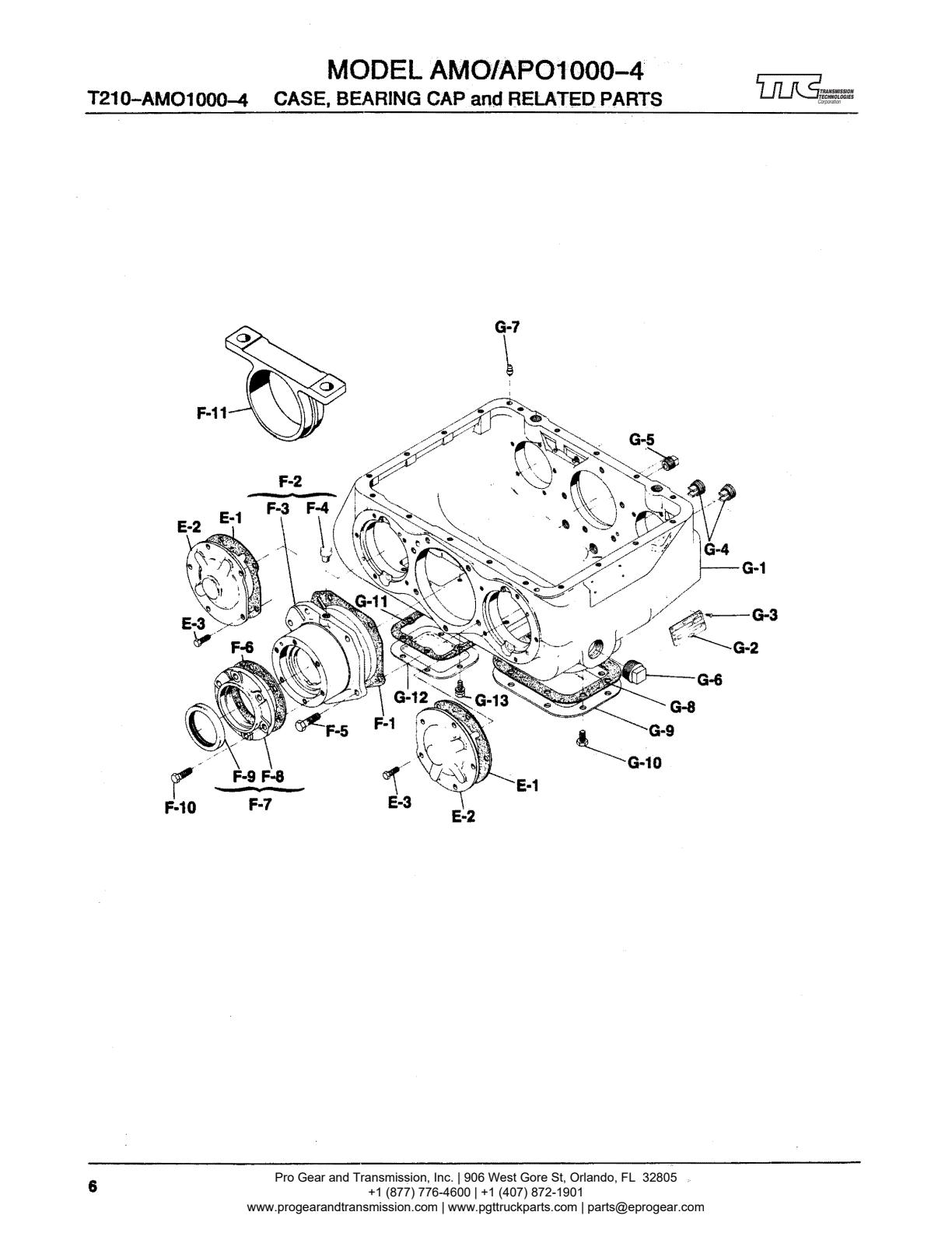 Spicer Transmission AUX-1241-1000-Transmission Case Group exploded-view diagram