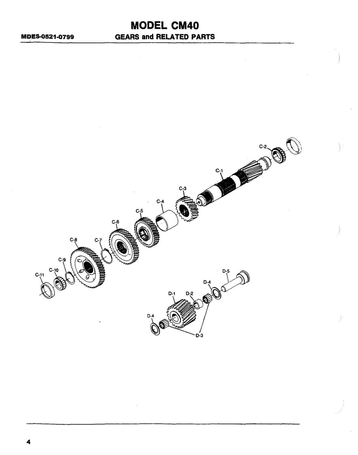 Spicer Transmission CM4054-A Reverse Idler Shaft Group exploded-view diagram