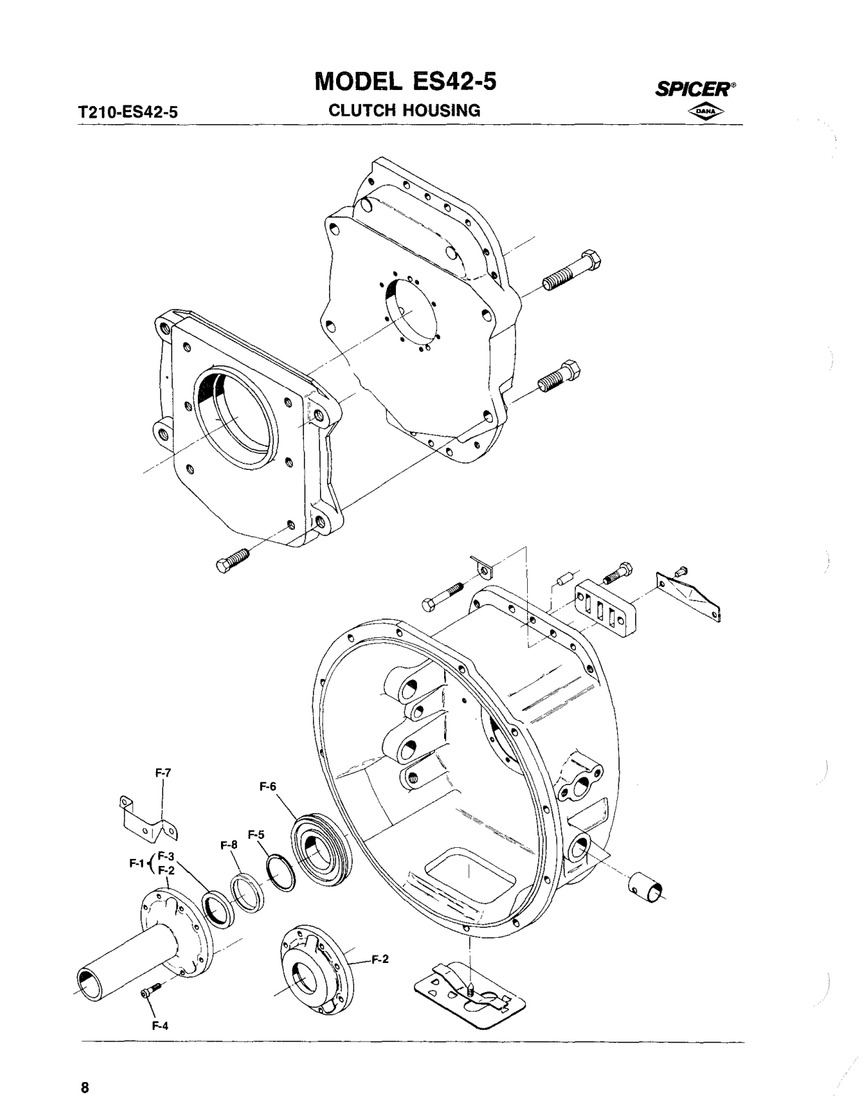 Spicer Transmission ES42-5A Drive Gear Bearing Cap Group exploded-view diagram
