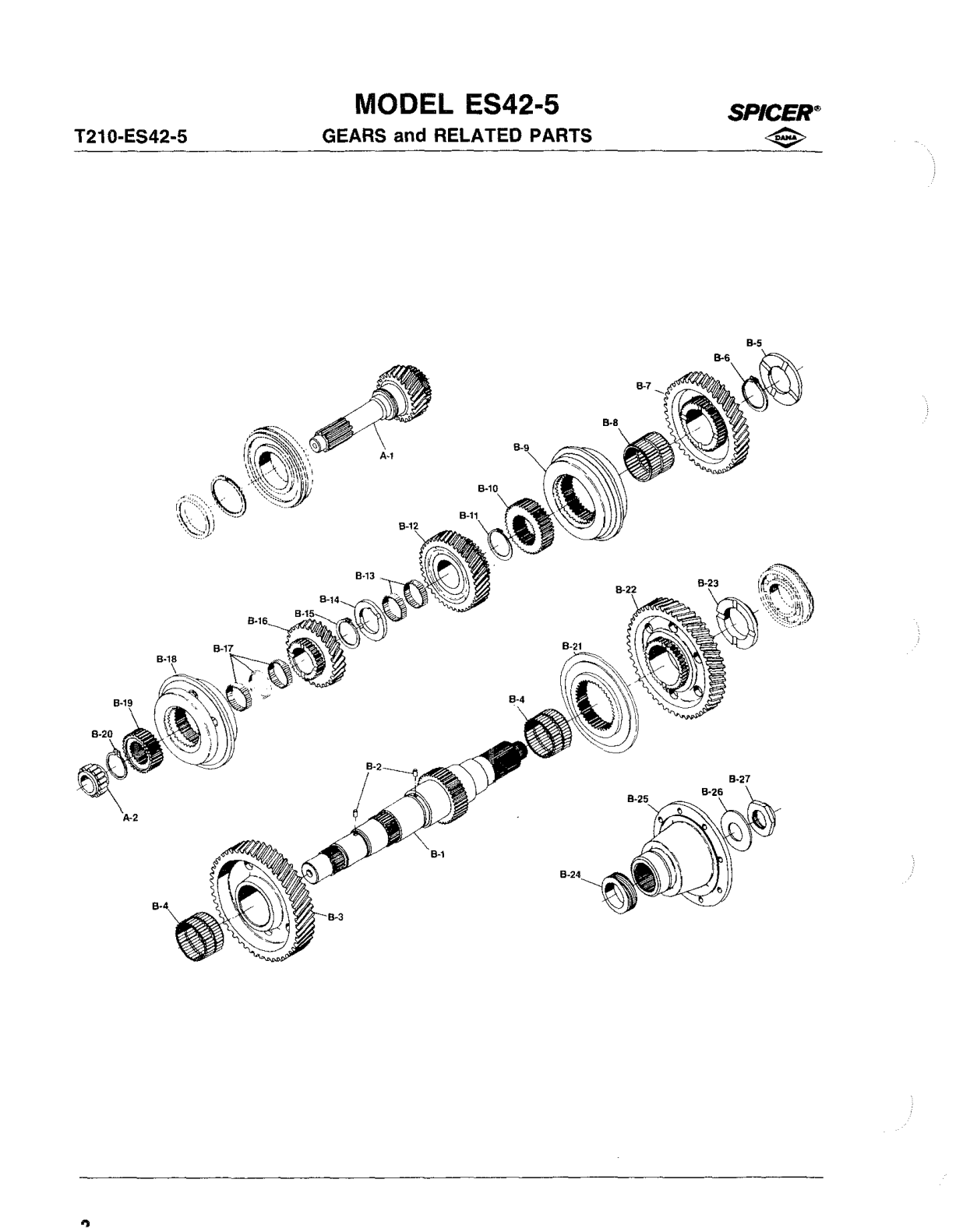 Spicer Transmission ES42-5A Mainshaft Group -Output exploded-view diagram