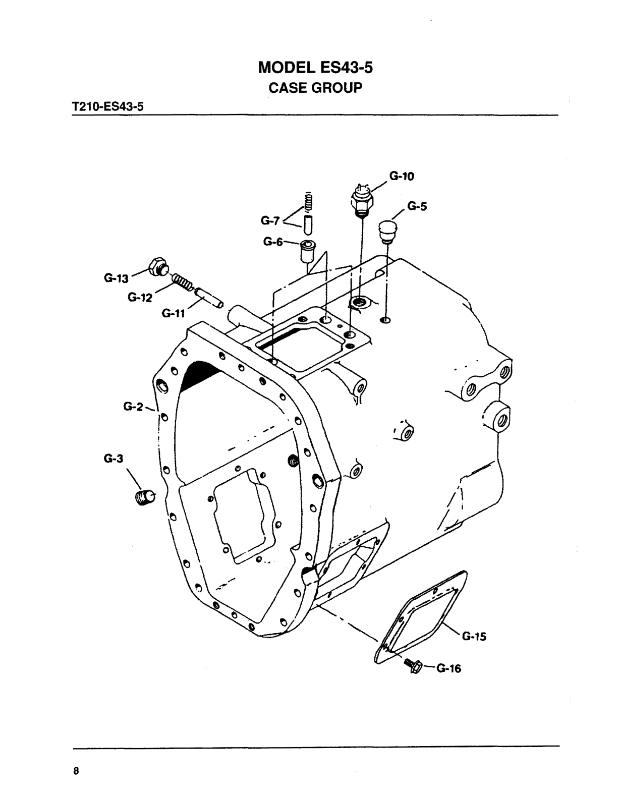 Spicer Transmission ES43-5A Case Group exploded-view diagram
