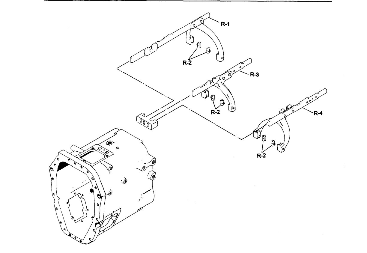 Spicer Transmission ES43-5A Shift Bar and Fork Assembly exploded-view diagram