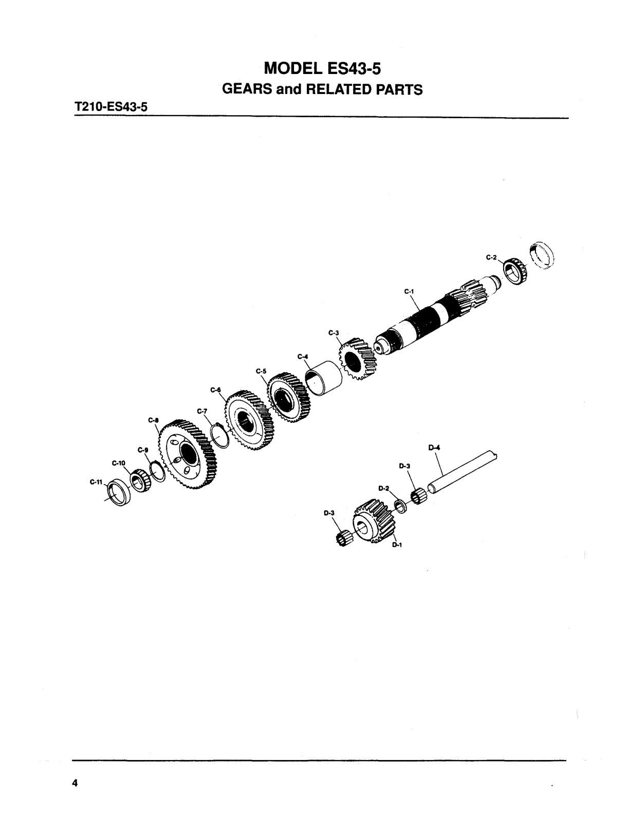 Spicer Transmission ES43-5A Countershaft Group exploded-view diagram