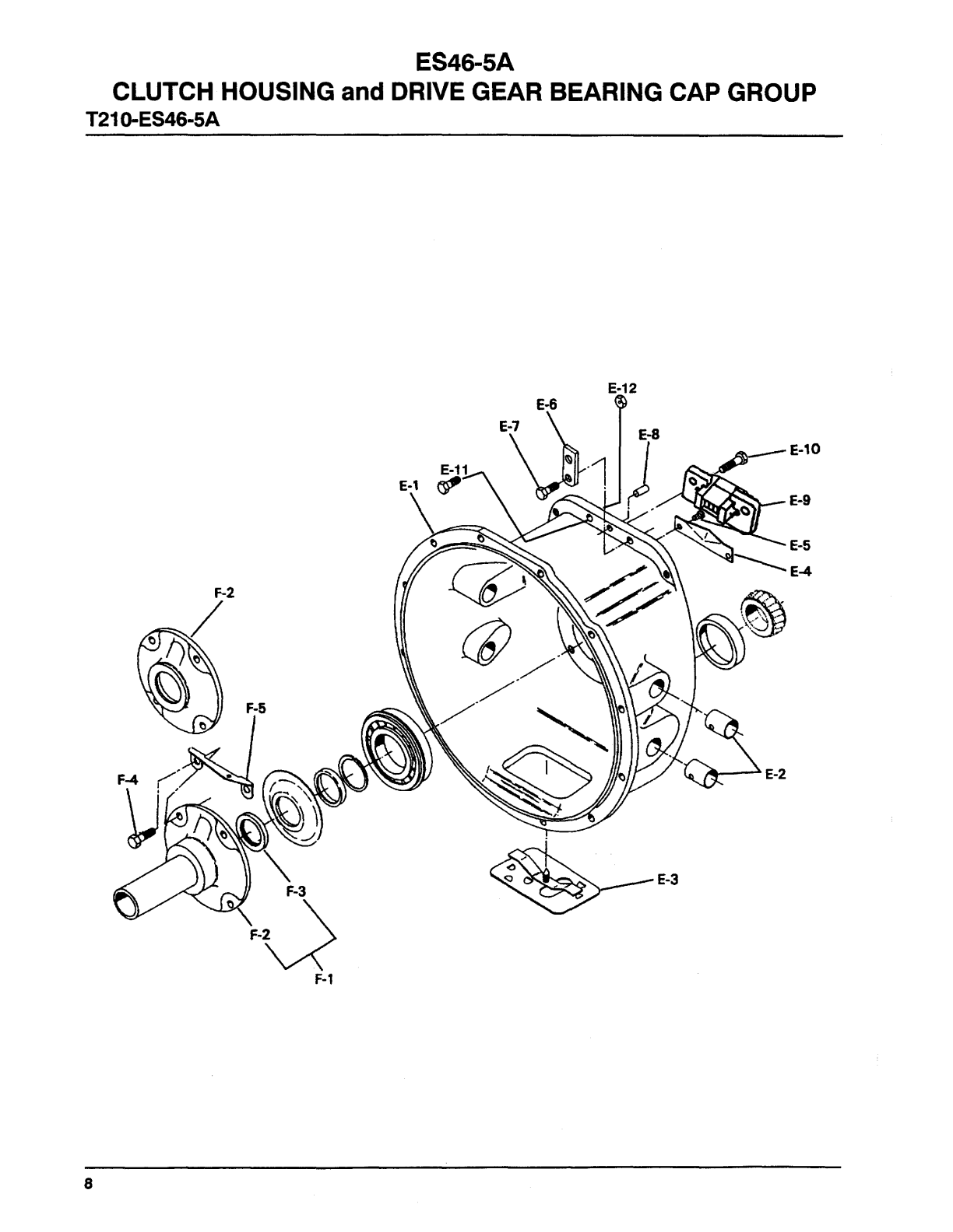Spicer Transmission ES46-5A Drive Gear Bearing Cap Group exploded-view diagram