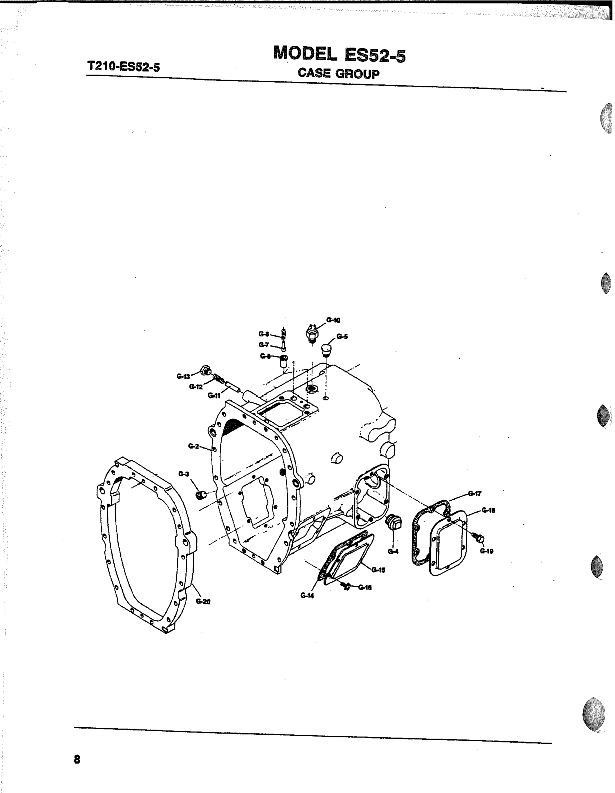 Spicer Transmission ES52-5A Case Group exploded-view diagram