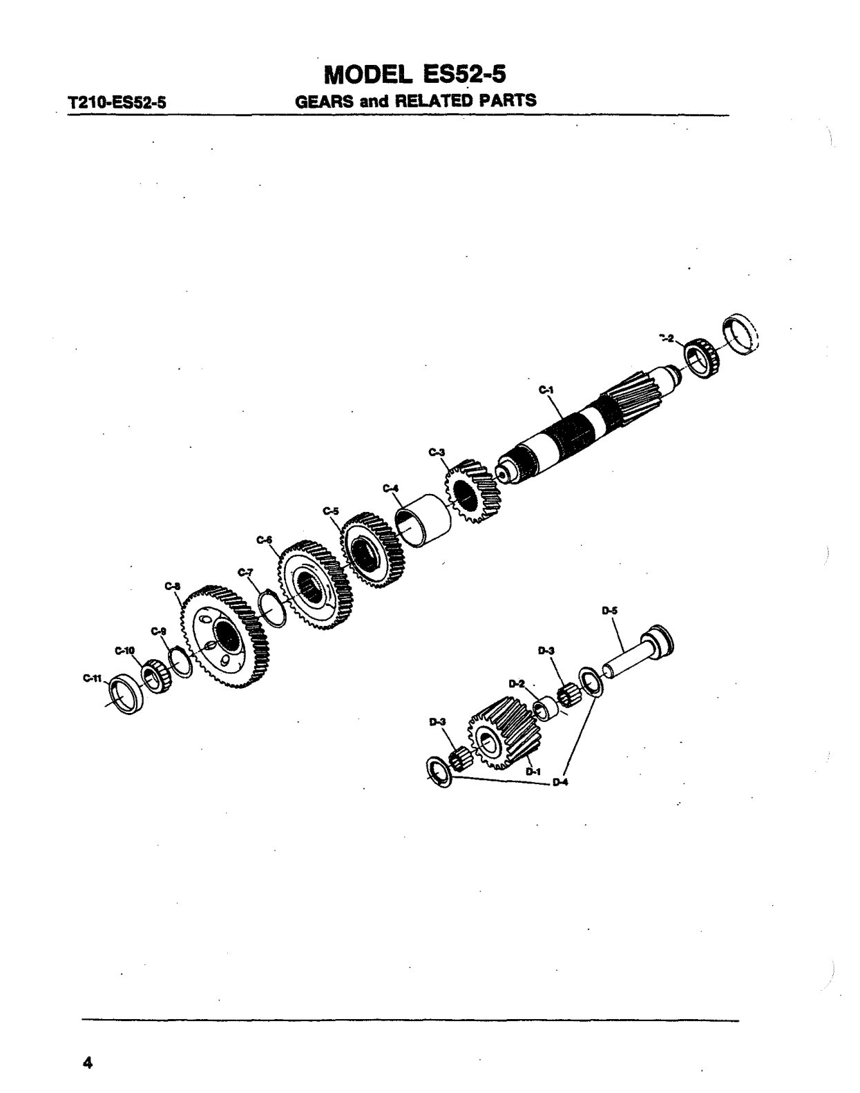 Spicer Transmission ES52-5A Reverse Idler Shaft Group exploded-view diagram