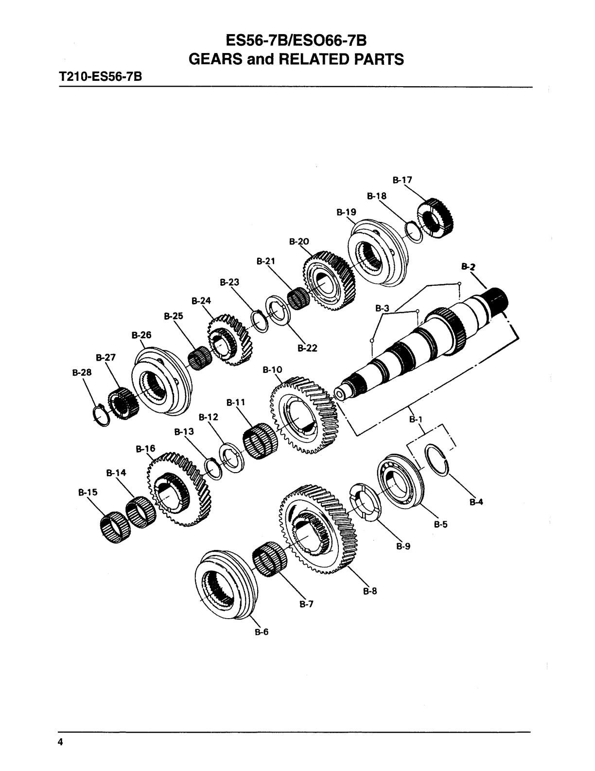 Spicer Transmission ES56-7B Mainshaft Group - Front exploded-view diagram