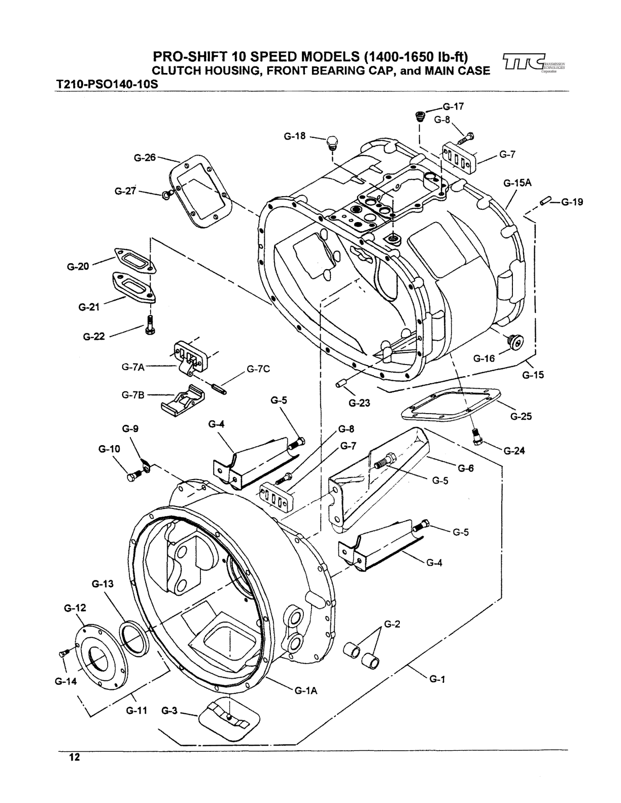 Spicer Transmission LLPS145-10D Main Case Group exploded-view diagram