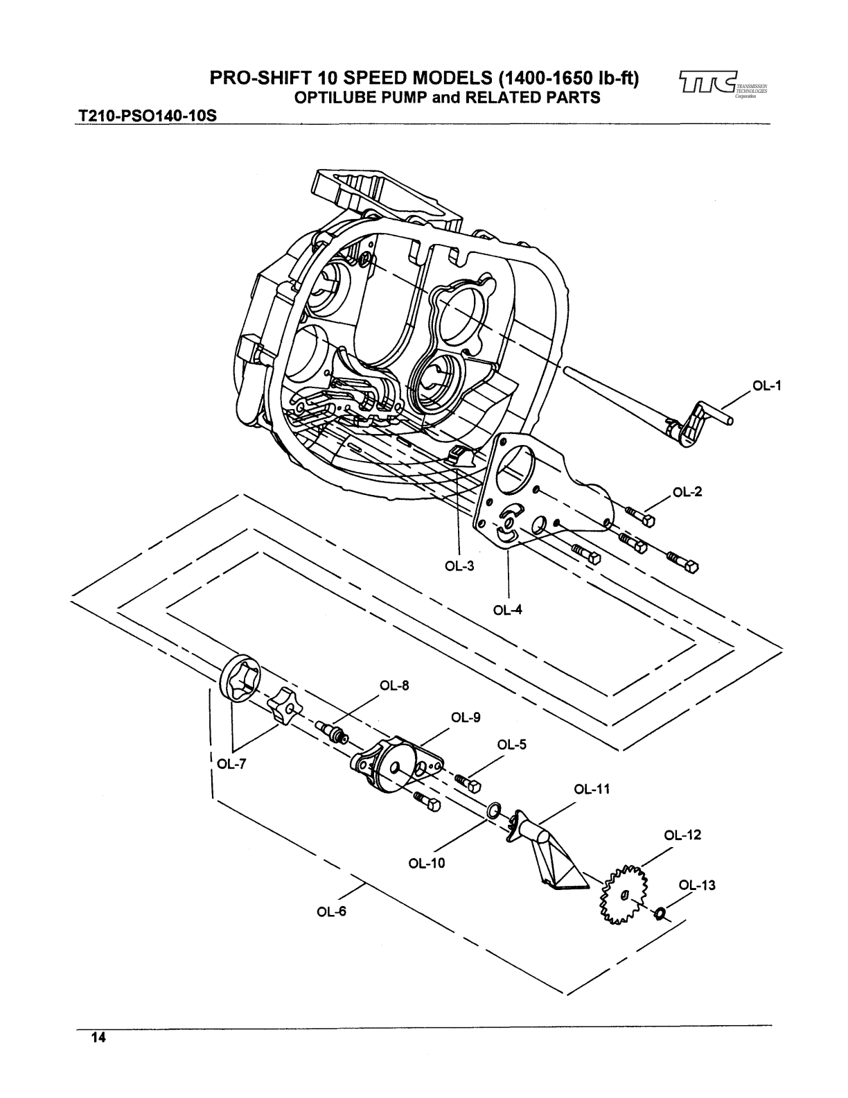 Spicer Transmission LLPS145-10D Technologies Optilube PUMP and Related Parts exploded-view diagram