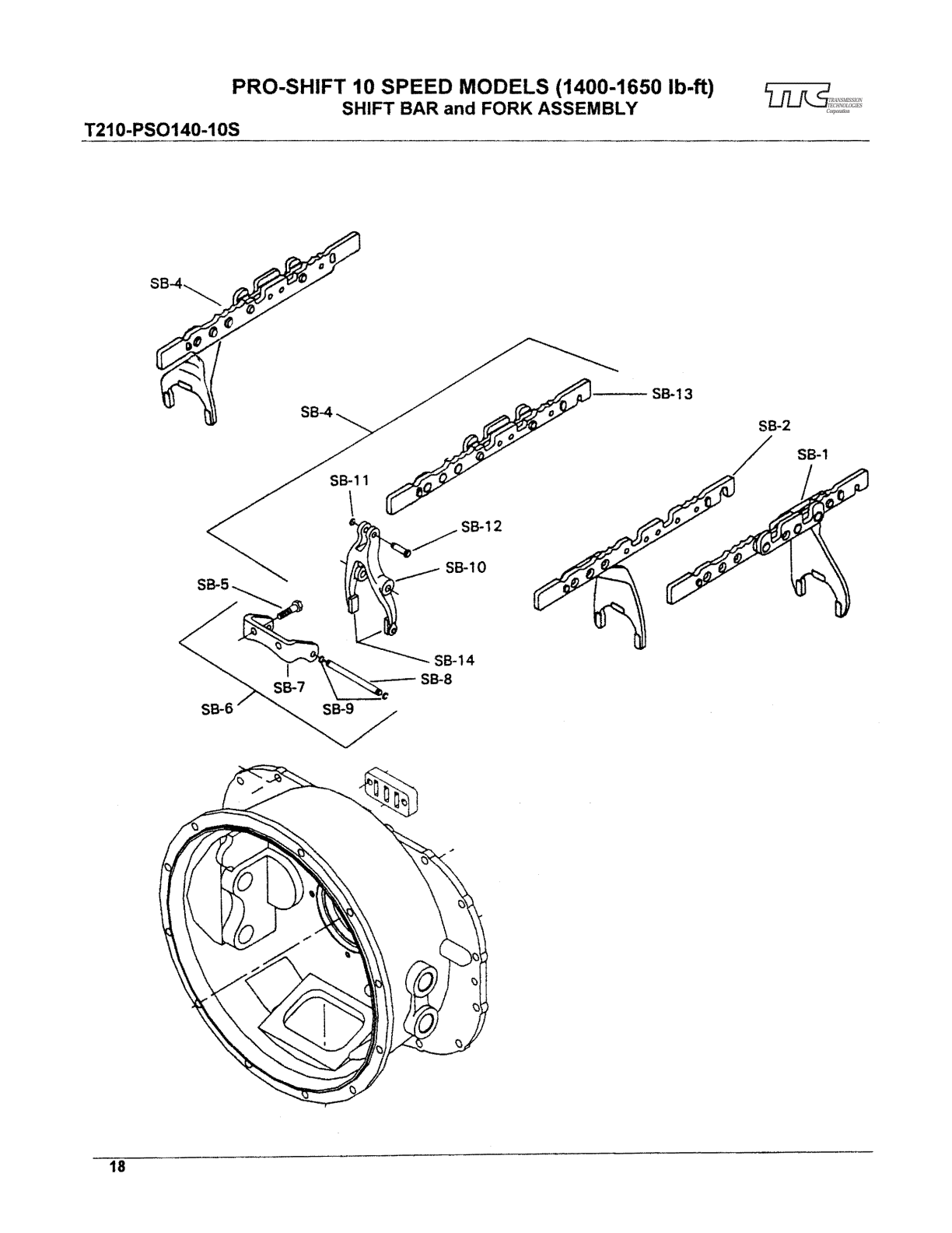 Spicer Transmission LLPS145-10D Shift Bar and Fork Assemblies exploded-view diagram
