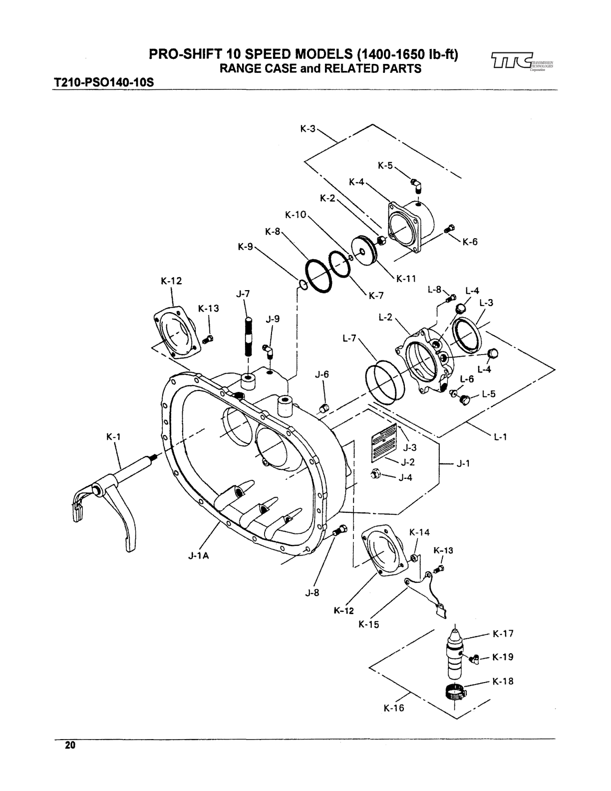 Spicer Transmission LLPS145-10D Rear Bearing Cap Group exploded-view diagram