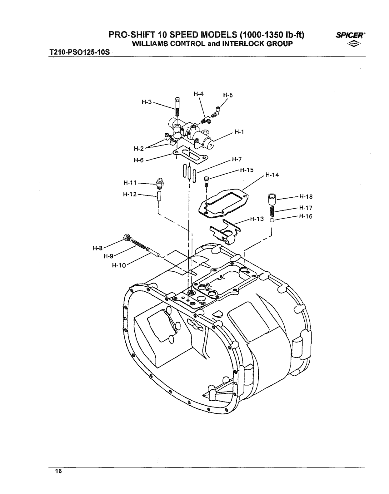 Spicer Transmission LPS0125-10S Interlock Parts Group exploded-view diagram