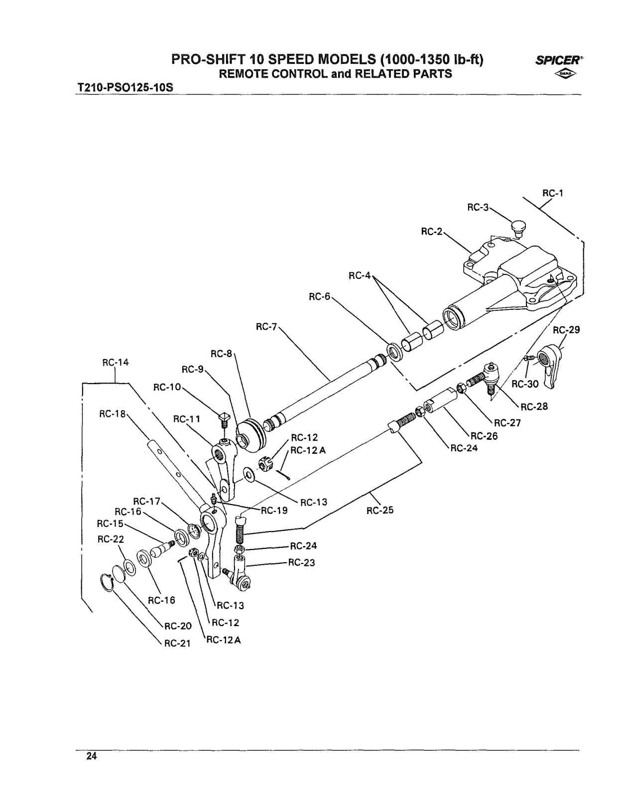 Spicer Transmission LPS0125-10S Following Parts Are Not Included in Above Assembly: exploded-view diagram