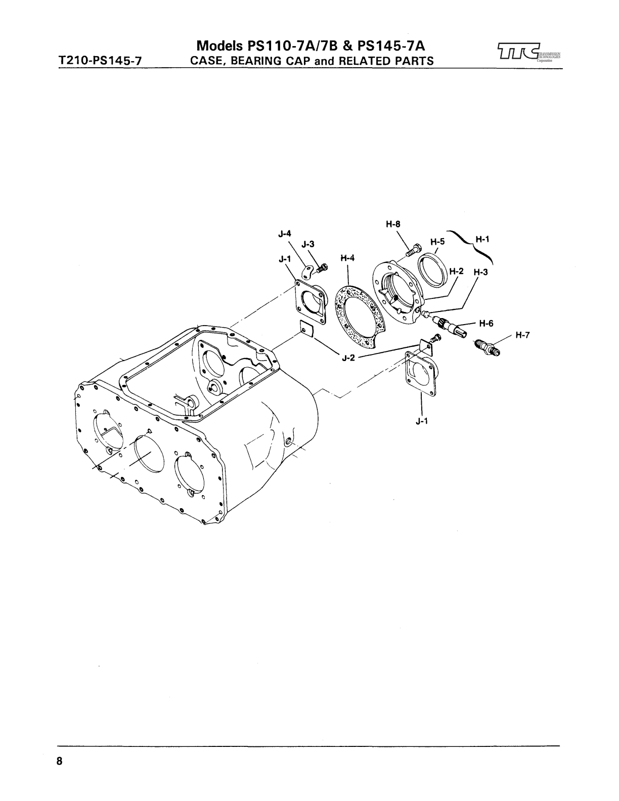 Spicer Transmission PS110-7A Mainshaft Rear Bearing Cap - (for Gear Driven Speedometer) exploded-view diagram