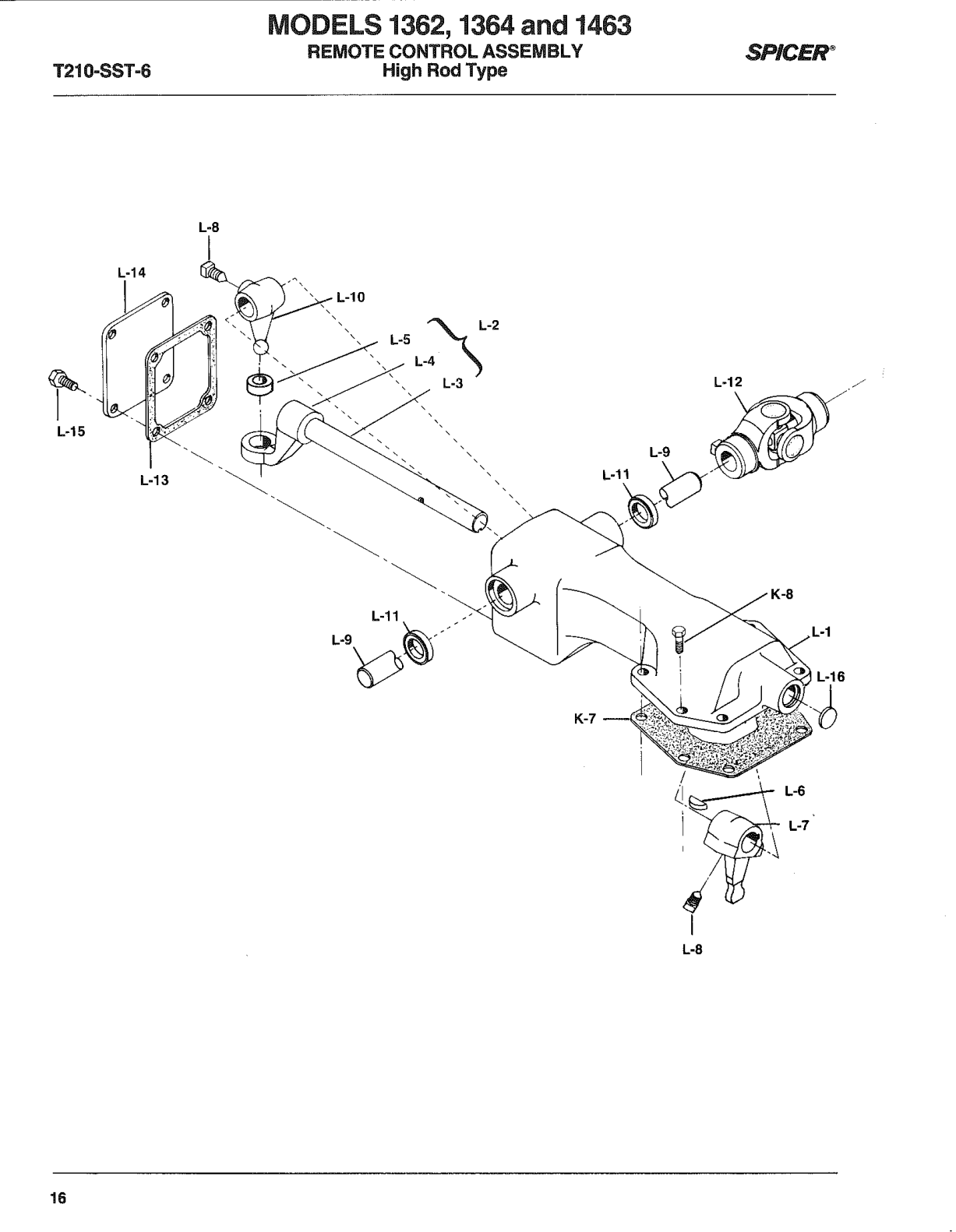 Spicer Transmission PS130-6B Parts Listed Below Are Not Included in Assembly exploded-view diagram