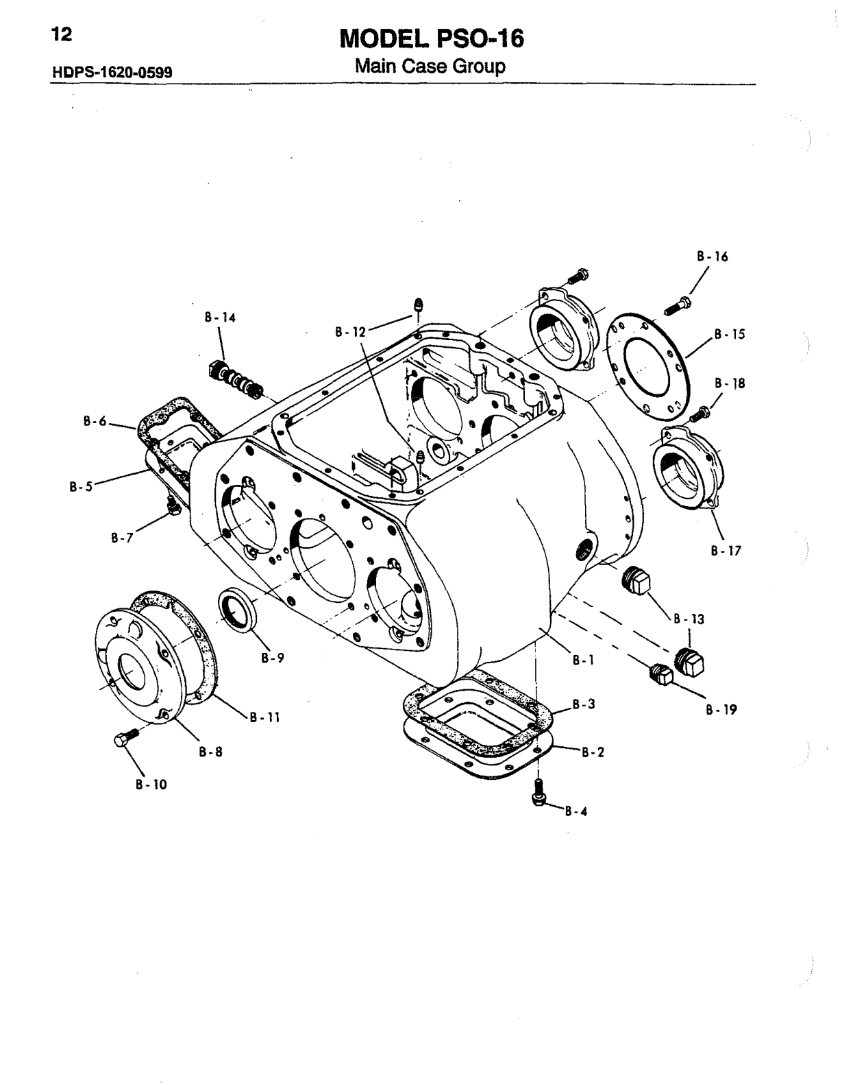 Spicer Transmission PSO150-16A Main Case Group exploded-view diagram