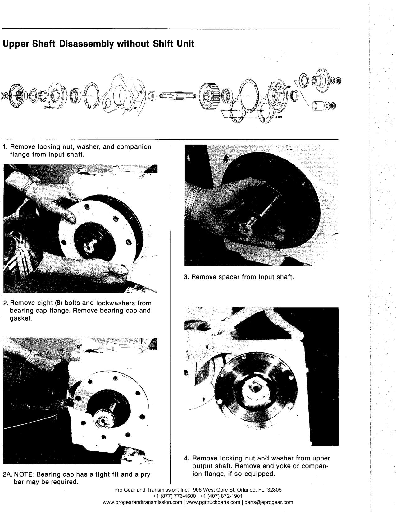 Spicer 784 Transfer Case Manual page 28: Upper Shaft Disassembly without Shift Unit