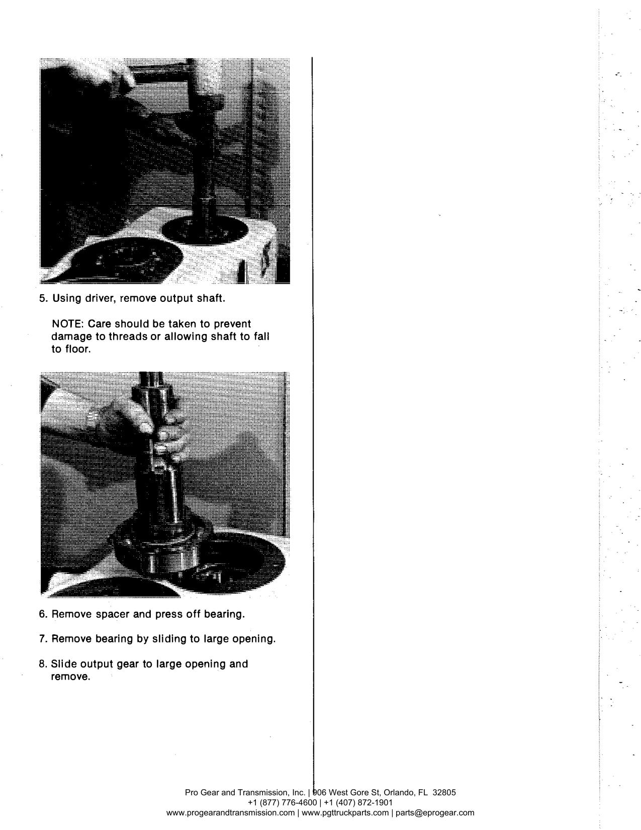 Spicer 784 Transfer Case Manual page 33: 5. Using driver, remove output shaft.