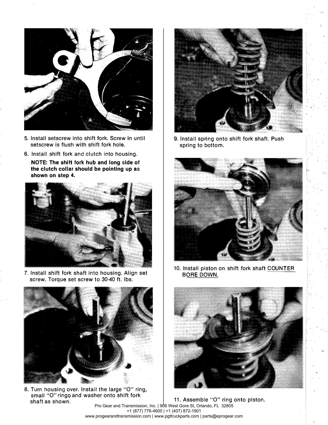 Spicer 784 Transfer Case Manual page 43: 5. Install setscrew into shift fork. Screw in until