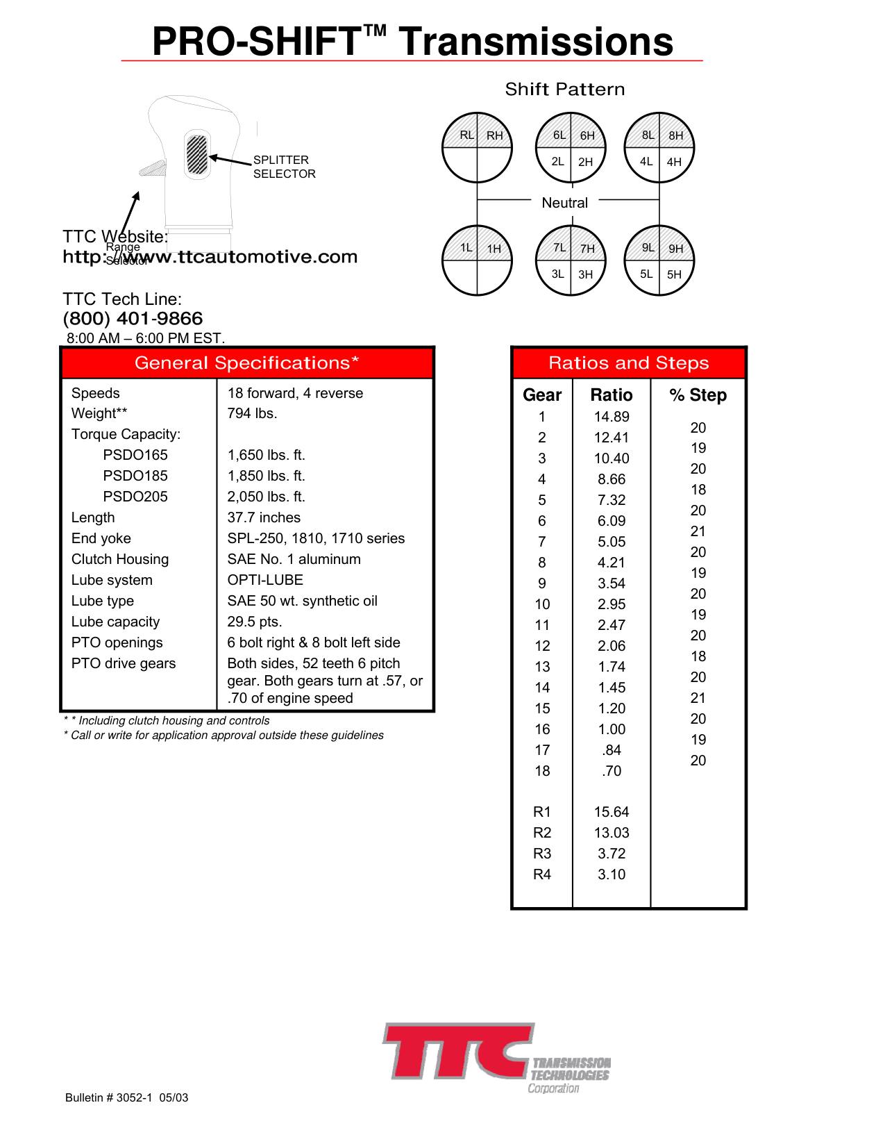 Spicer TTC 18-Speed Pro Shift Transmission Parts Manual page 2