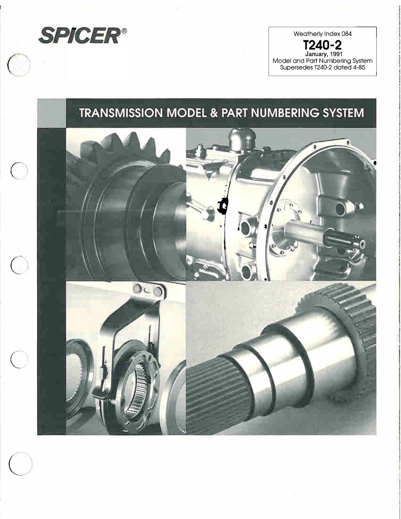 Spicer TTC Transmission Nomenclature Parts Manual page 1