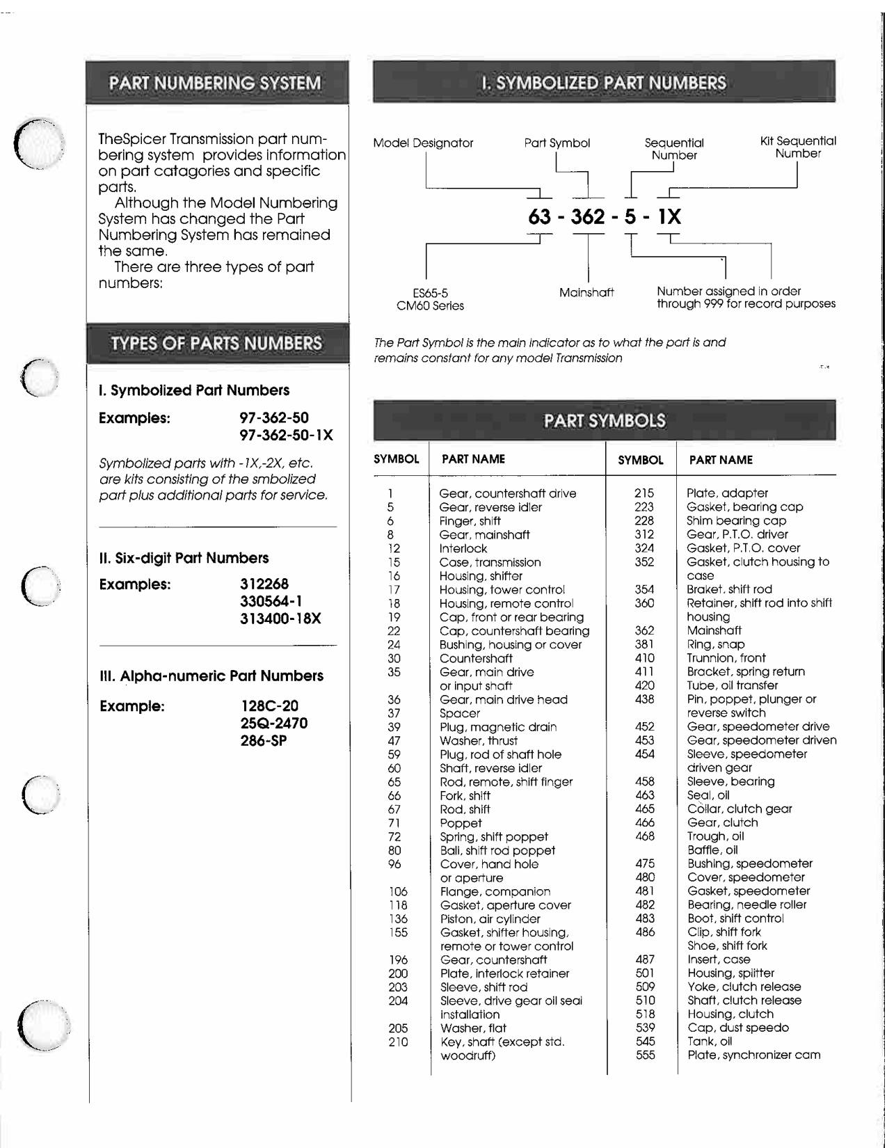 Spicer TTC Transmission Nomenclature Parts Manual page 4