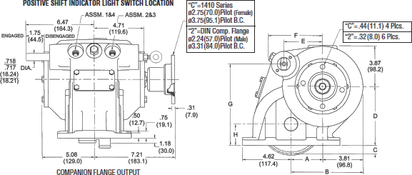 Muncie PTO 82 dimensions